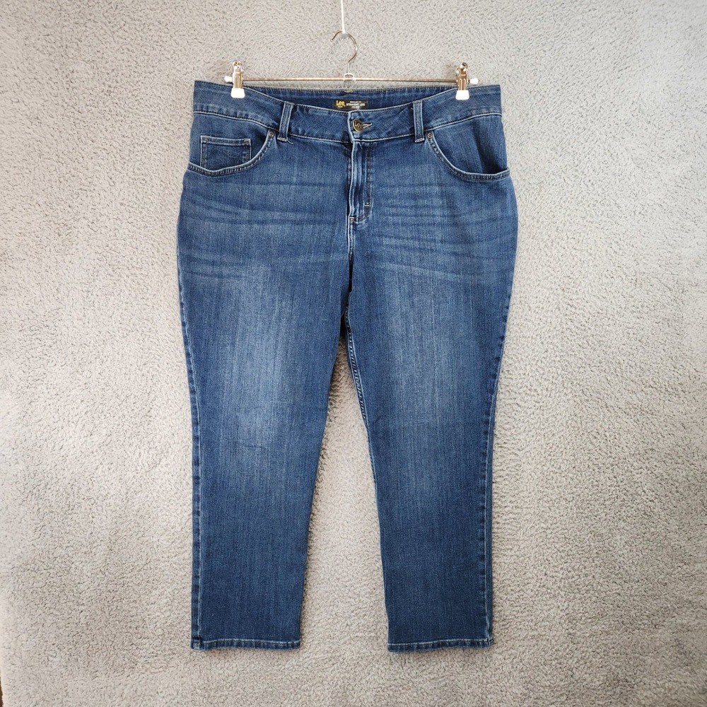 Lee Plus Jeans Womens 16W Petite (Fits 38x27) Regular Fit Straight Leg Mid Rise